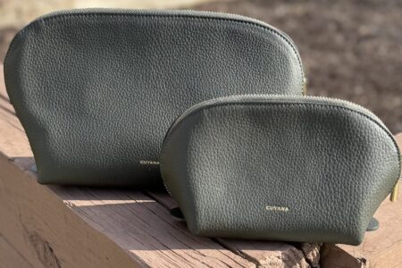 cuyana dark olive travel case set