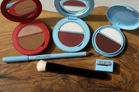 Fara homidi beauty, fara homidi essentiel face compact imaan, fara homidi essential lip compact nude 1, far homidi lip refill nude 2, fara homidi buffer brush, farah homidi lip pencil bruni
